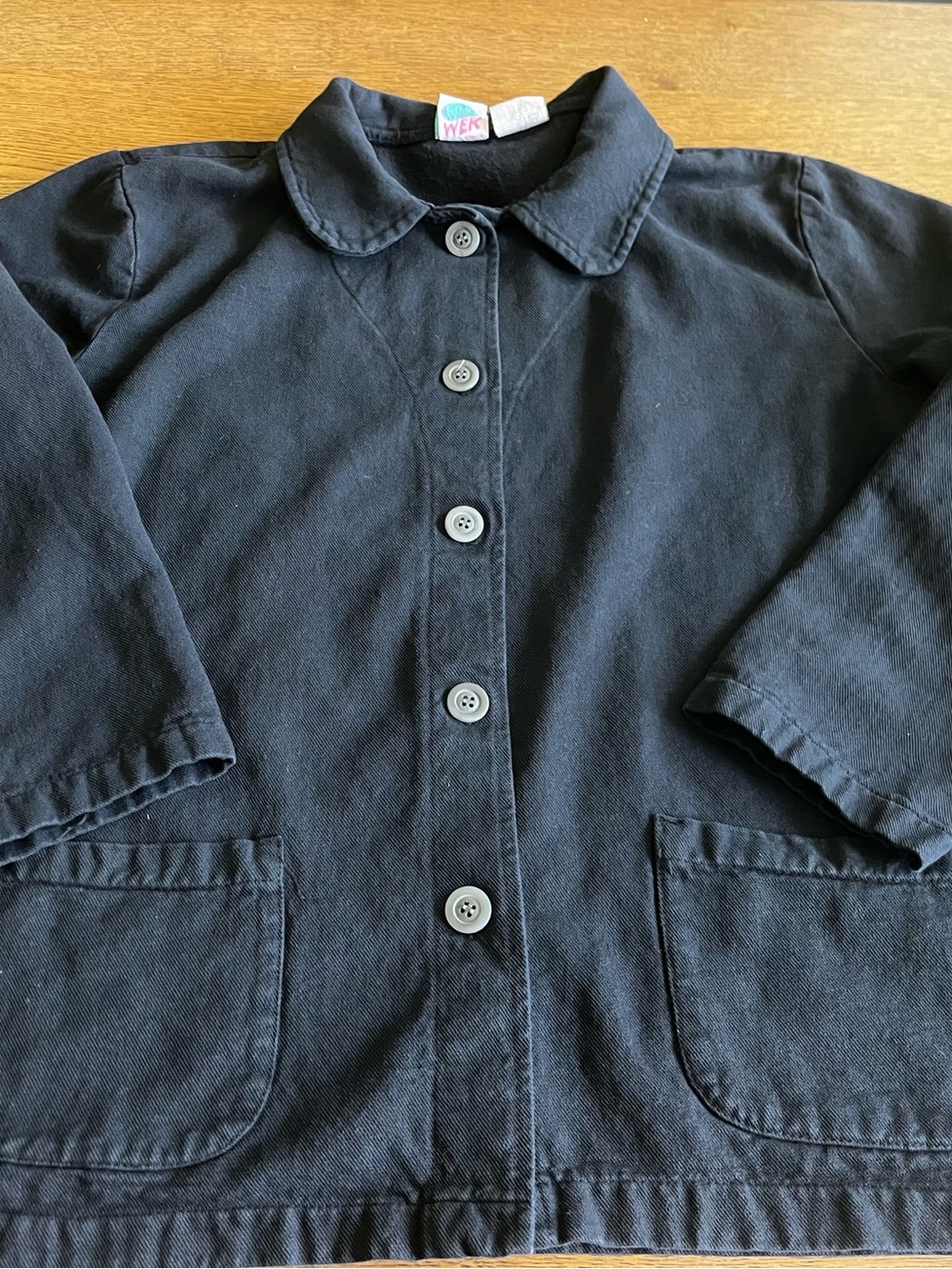 Vintage 1980’s WEK Black Button-Down 100% Cotton Chore Coat. Rare find!! - Picture 8 of 13
